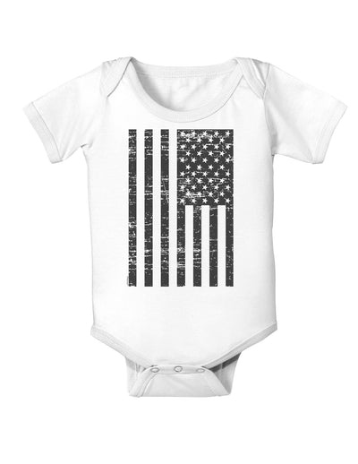 Vintage Black and White USA Flag Baby Bodysuit One Piece-Baby Romper-TooLoud-White-06-Months-Davson Sales