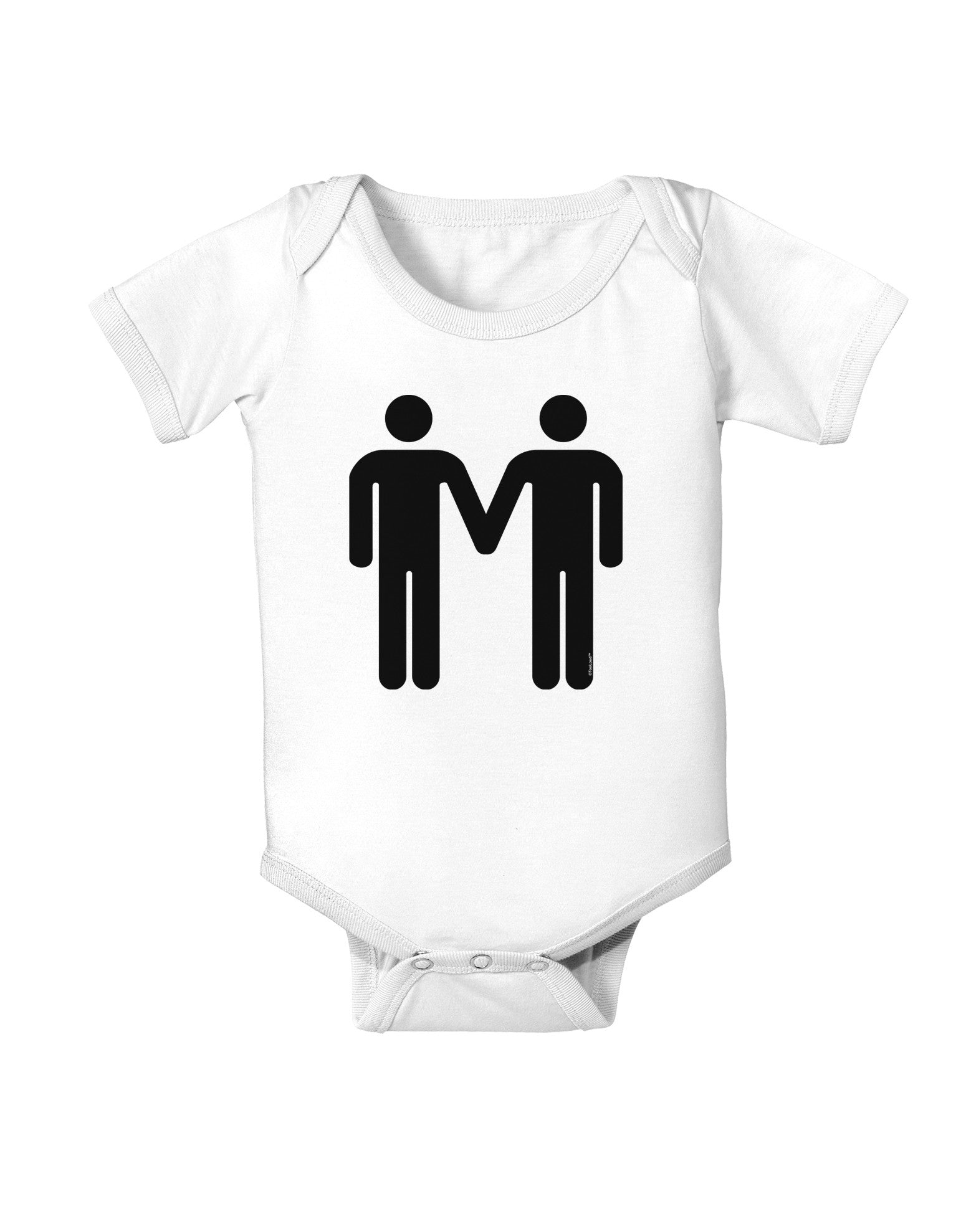 Gay Men Holding Hands Symbol Baby Bodysuit One Piece-Baby Romper-TooLoud-White-06-Months-Davson Sales