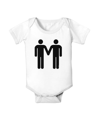 Gay Men Holding Hands Symbol Baby Bodysuit One Piece-Baby Romper-TooLoud-White-06-Months-Davson Sales