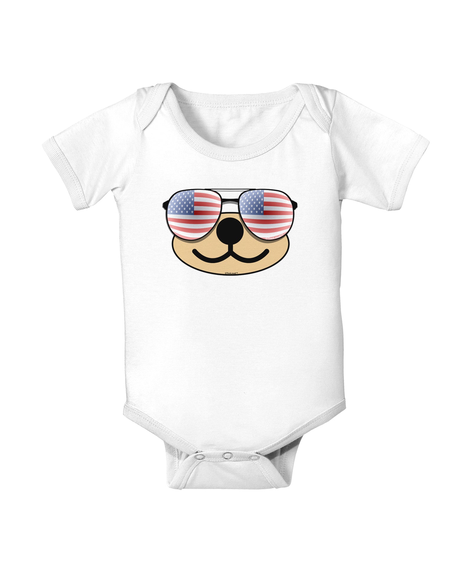 Kyu-T Face - Beartholomew Patriotic Sunglasses Baby Bodysuit One Piece-Baby Romper-TooLoud-White-06-Months-Davson Sales