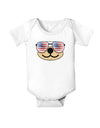 Kyu-T Face - Beartholomew Patriotic Sunglasses Baby Bodysuit One Piece-Baby Romper-TooLoud-White-06-Months-Davson Sales