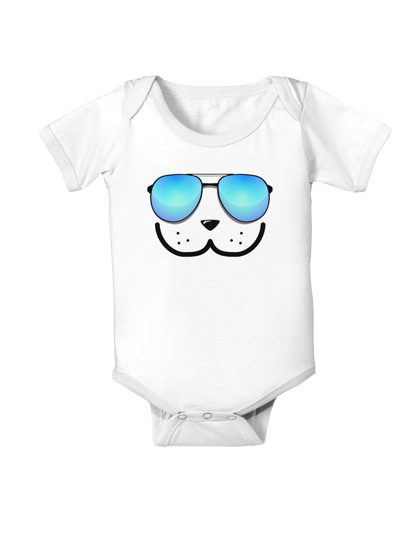 Kyu-T Face - Dewy Cool Sunglasses Infant Onesie-TooLoud-White-06-Months-Davson Sales