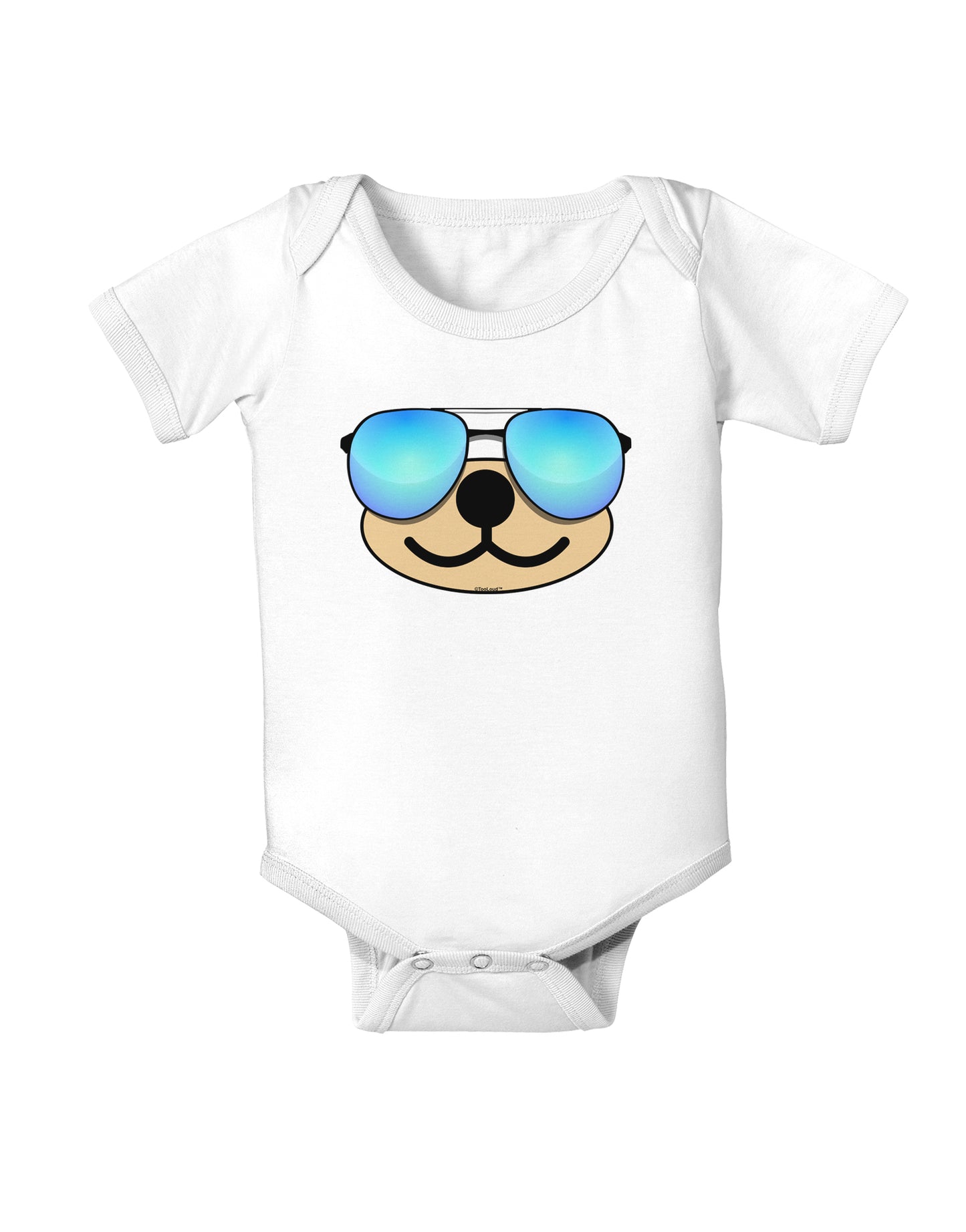 Kyu-T Face - Beartholomew Cool Sunglasses Infant Onesie-TooLoud-White-06-Months-Davson Sales