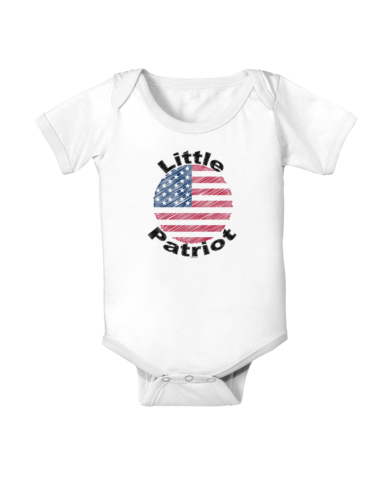 Little Patriot Scribble Baby Bodysuit One Piece-Baby Romper-TooLoud-White-06-Months-Davson Sales