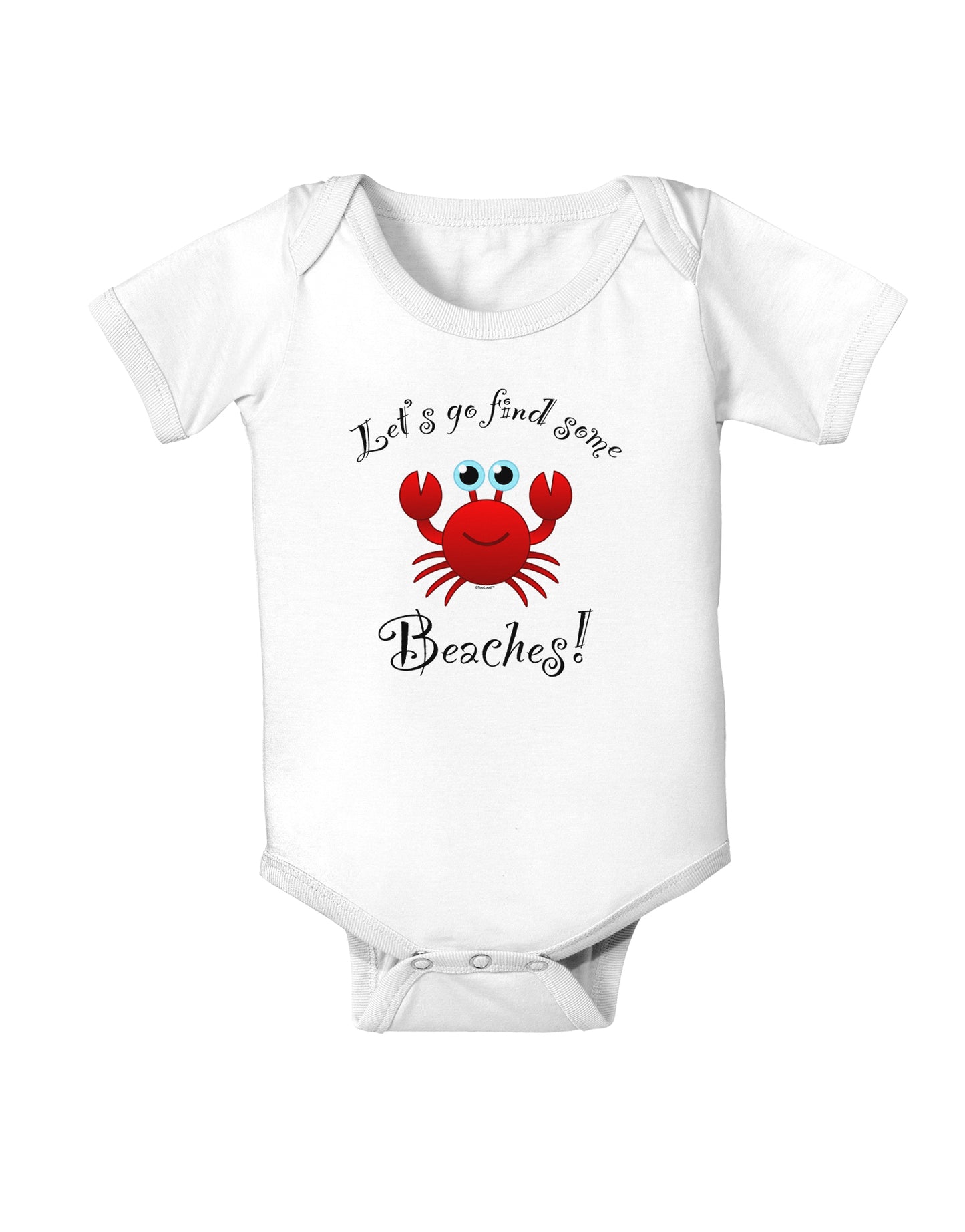 Lets Go Find Some Beaches Baby Bodysuit One Piece-Baby Romper-TooLoud-White-06-Months-Davson Sales