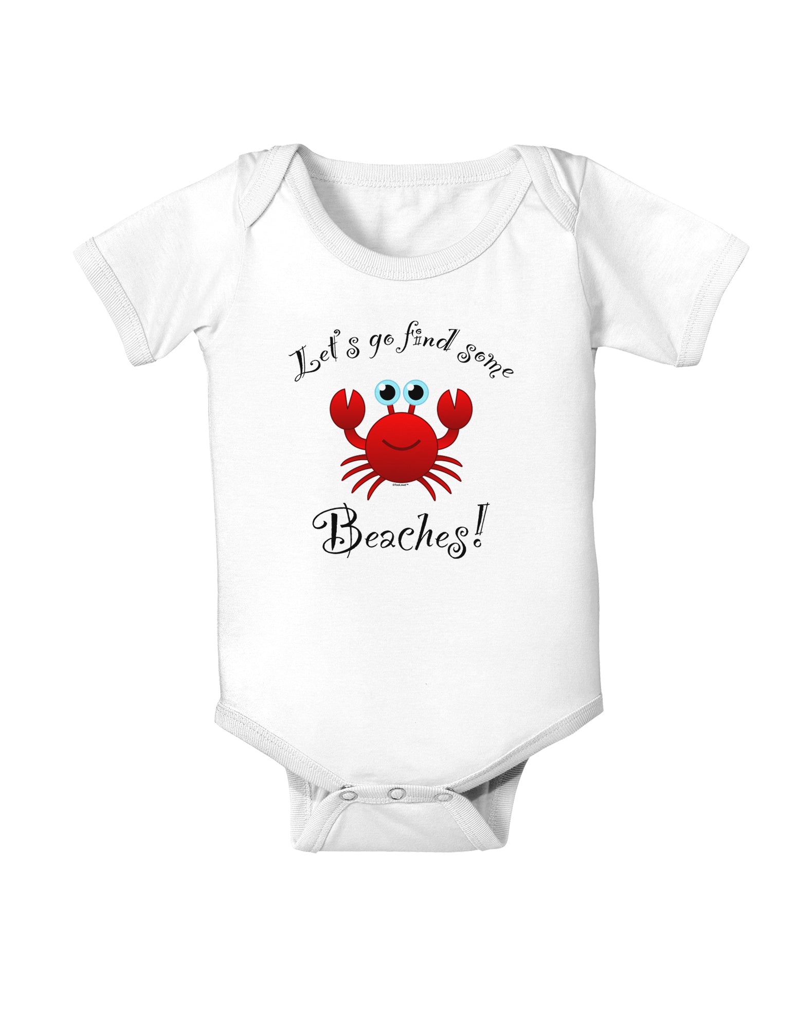 Lets Go Find Some Beaches Baby Bodysuit One Piece-Baby Romper-TooLoud-White-06-Months-Davson Sales