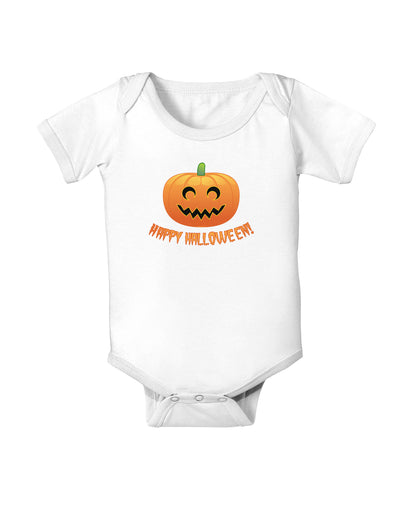 Happy Halloween Jack-o-lantern Baby Bodysuit One Piece-Baby Romper-TooLoud-White-06-Months-Davson Sales