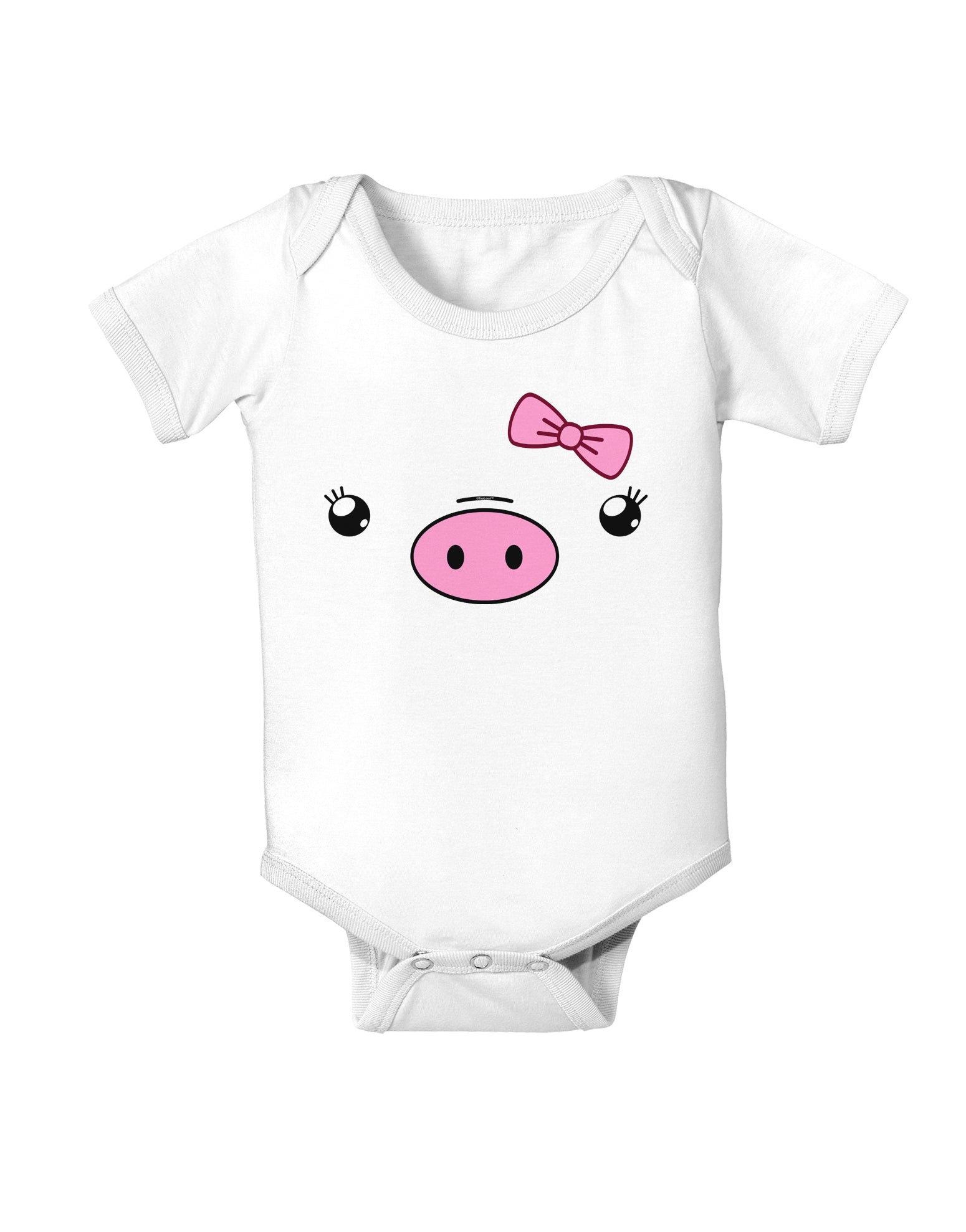 Kyu-T Face - Oinkette Cute Girl Piglet Infant Onesie-TooLoud-White-06-Months-Davson Sales