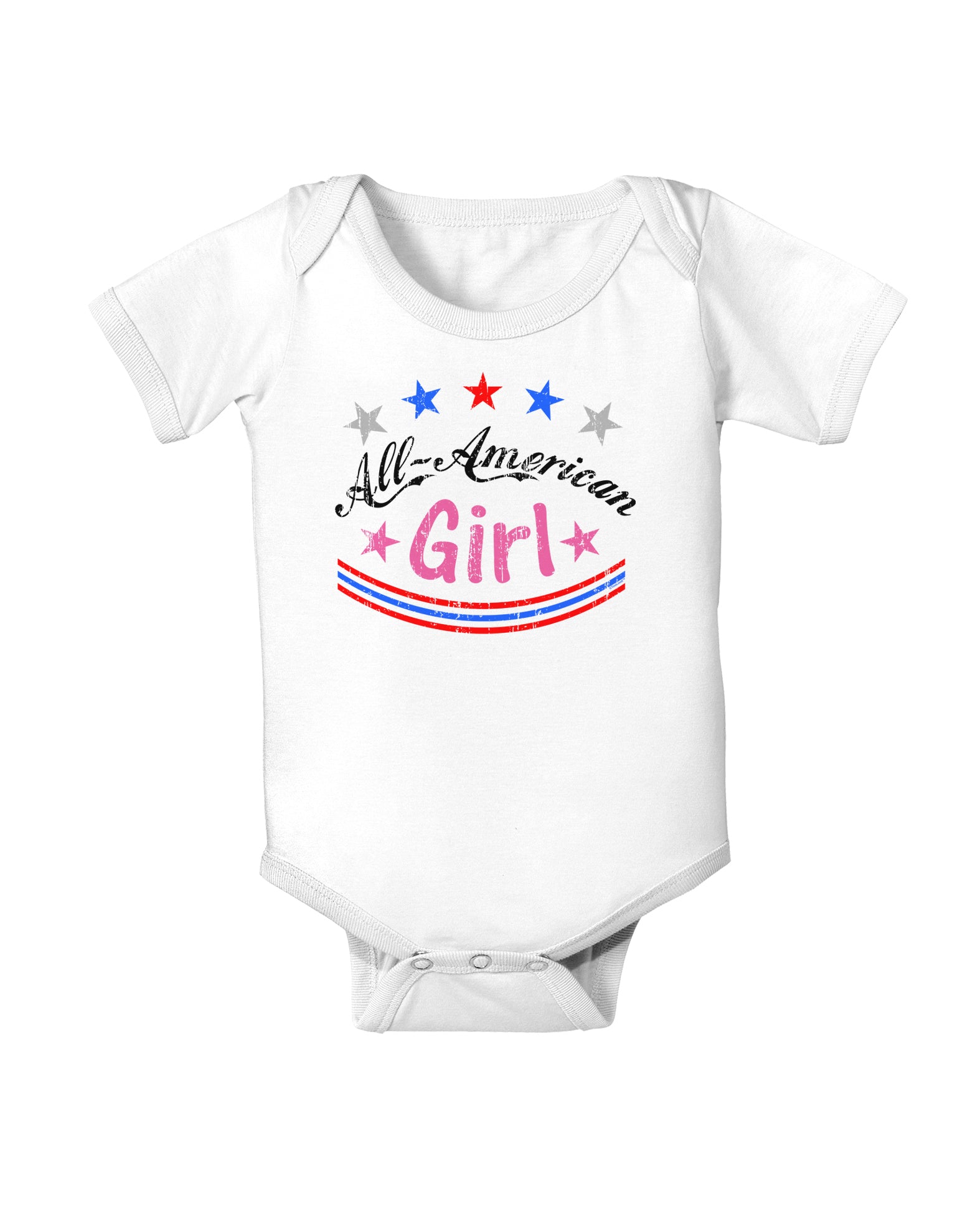 All-American Girl Baby Bodysuit One Piece-Baby Romper-TooLoud-White-06-Months-Davson Sales
