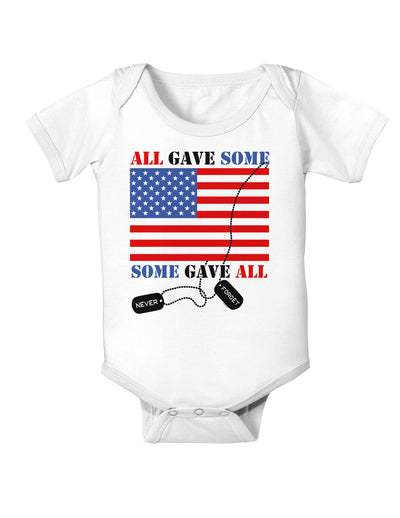 All Gave Some Some Gave All Baby Bodysuit One Piece-Baby Romper-TooLoud-White-06-Months-Davson Sales