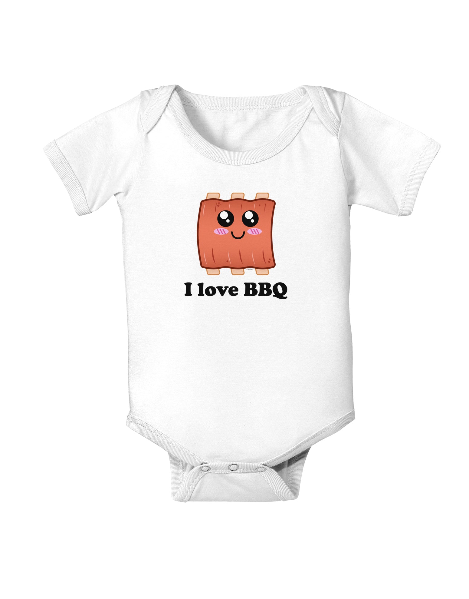I love BBQ Ribs Baby Bodysuit One Piece-Baby Romper-TooLoud-White-06-Months-Davson Sales
