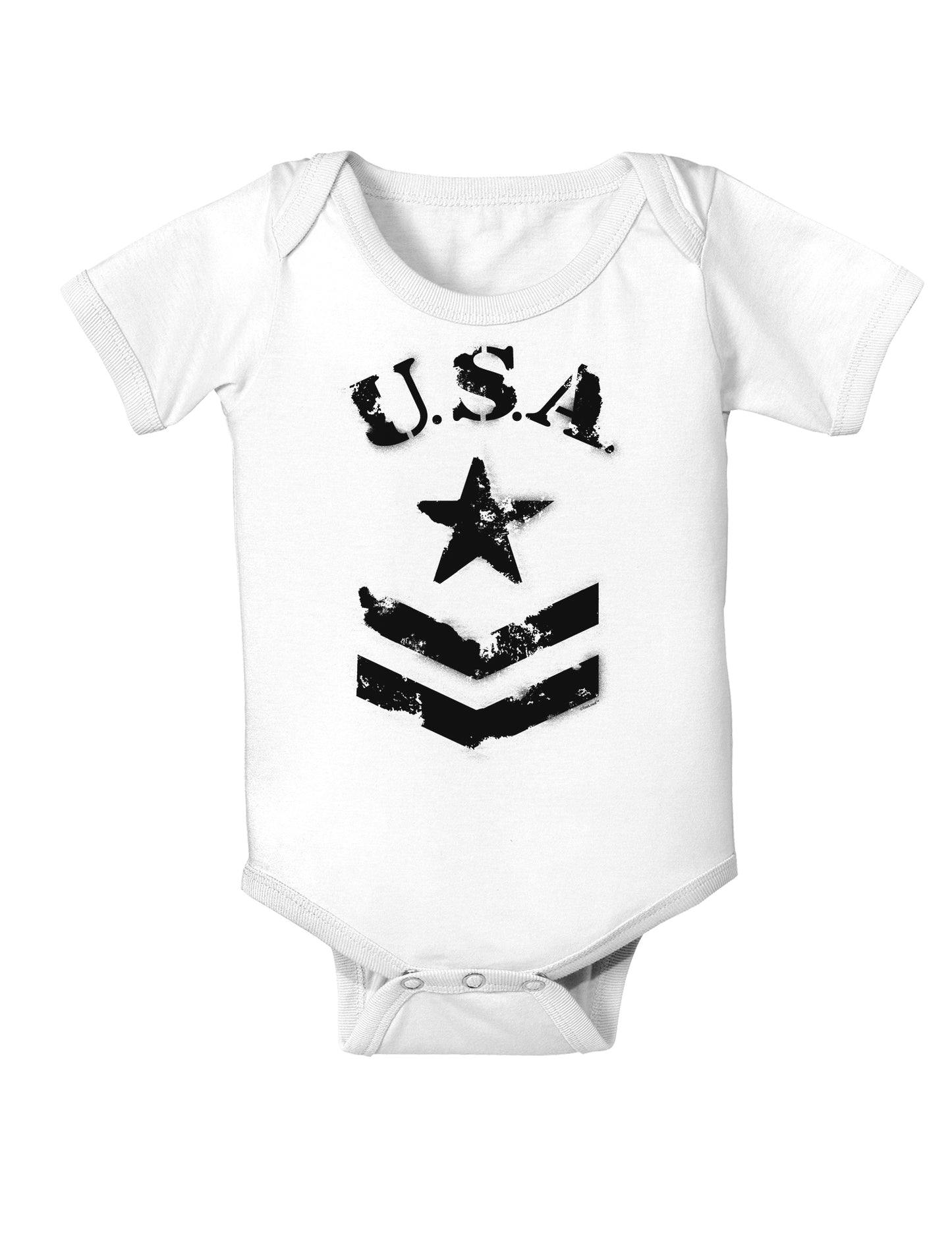 USA Military Star Stencil Logo Baby Bodysuit One Piece-Baby Romper-TooLoud-White-06-Months-Davson Sales