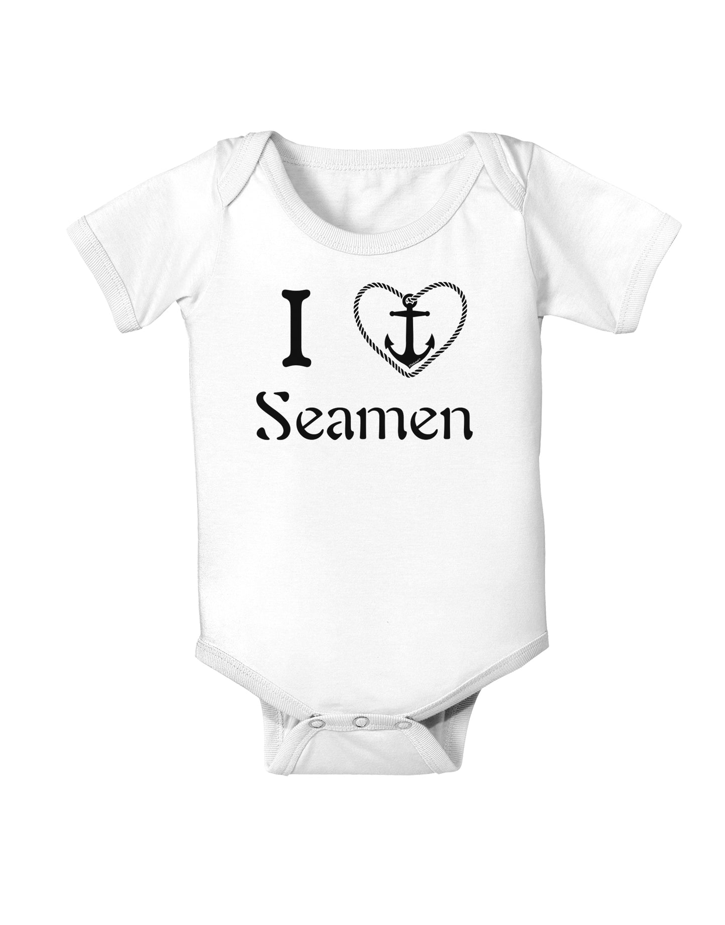 I Love Heart Anchor Seamen Infant Onesie-TooLoud-White-06-Months-Davson Sales