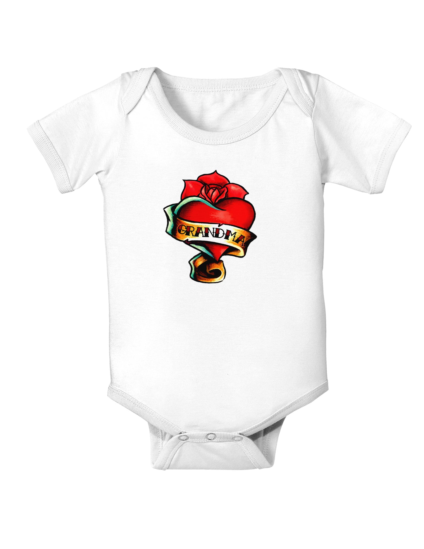 Tattoo Heart Grandma Infant Onesie-TooLoud-White-06-Months-Davson Sales