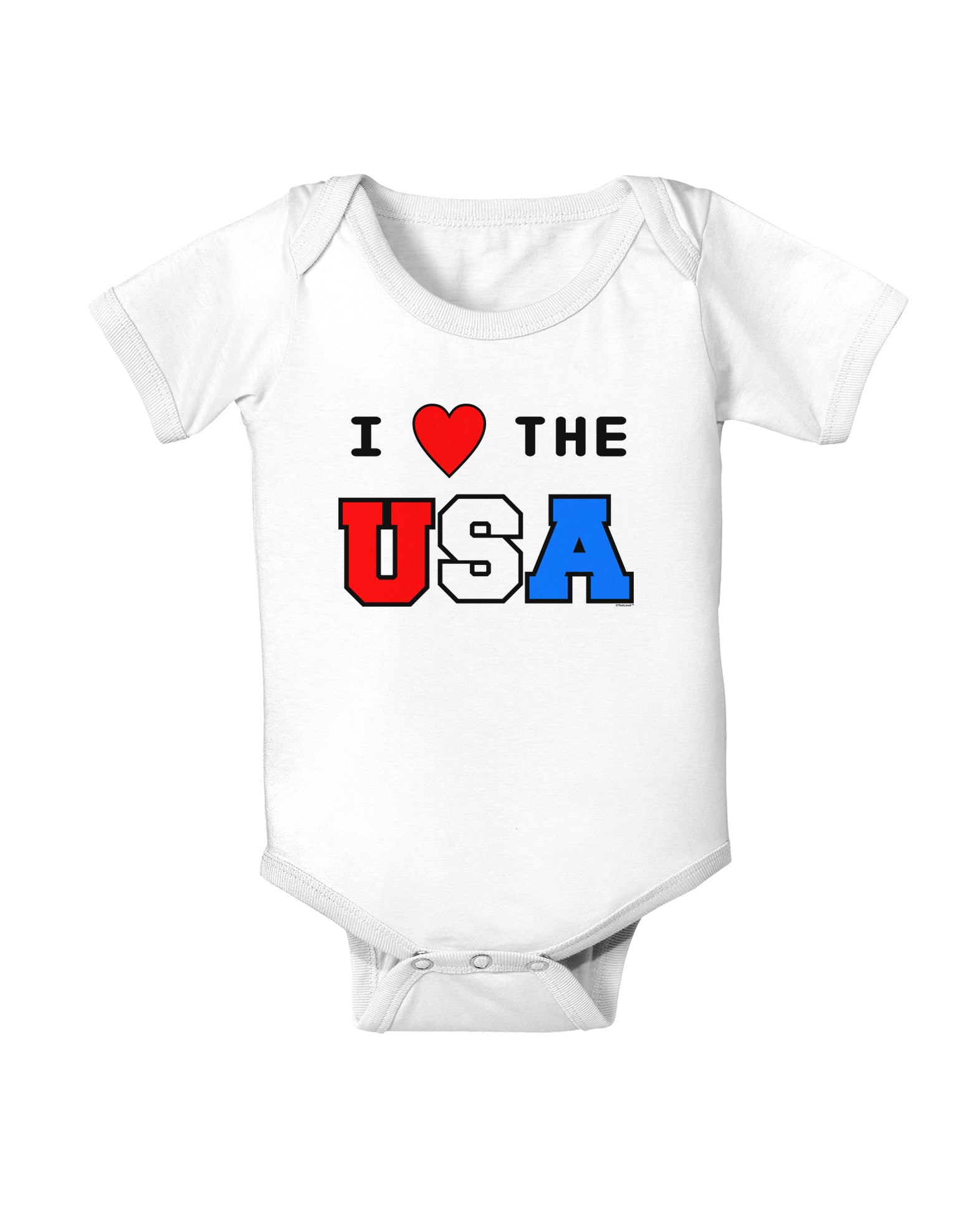 I Love Heart the USA Baby Bodysuit One Piece-Baby Romper-TooLoud-White-06-Months-Davson Sales