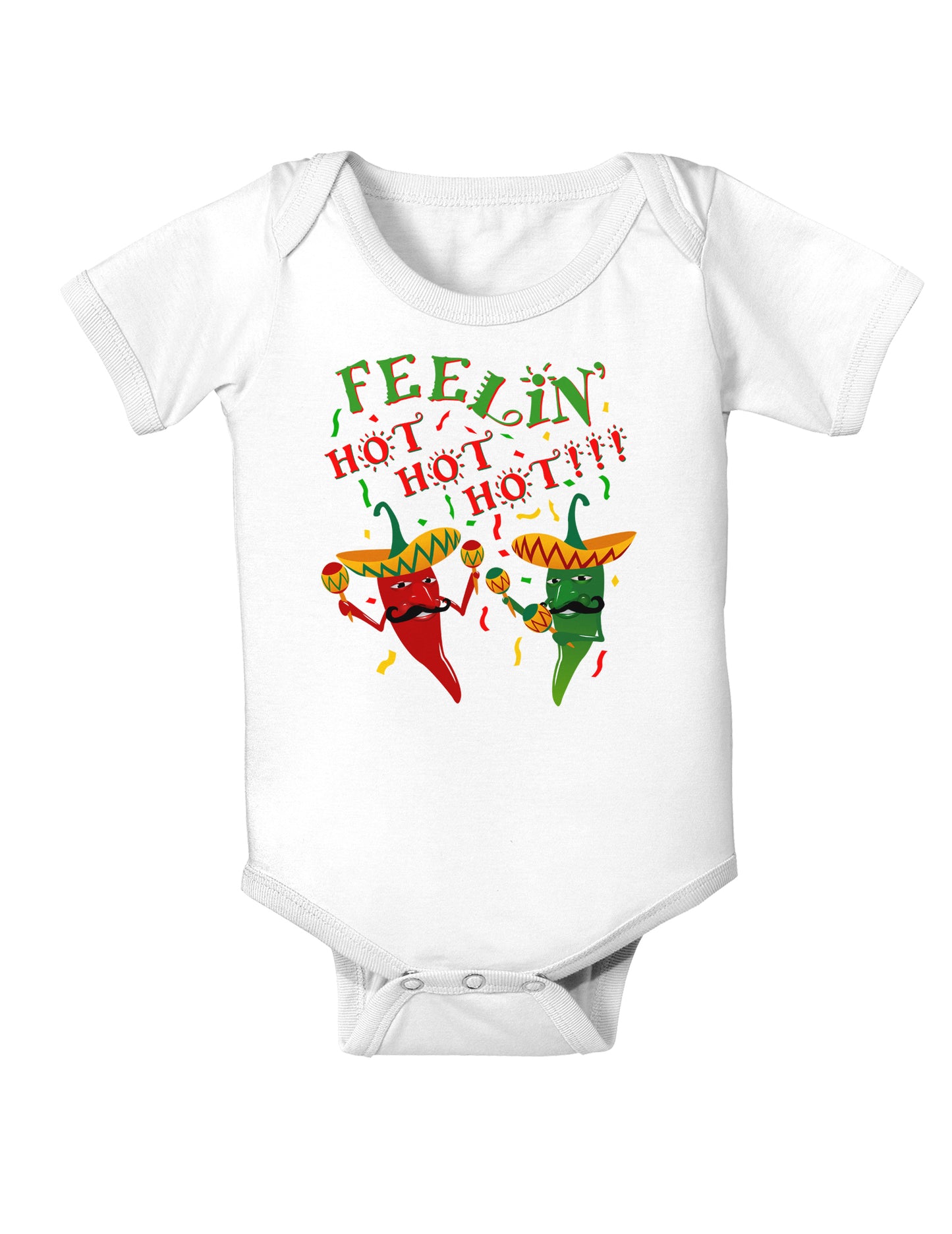 Feelin Hot Hot Hot Chili Peppers Infant Onesie-TooLoud-White-06-Months-Davson Sales