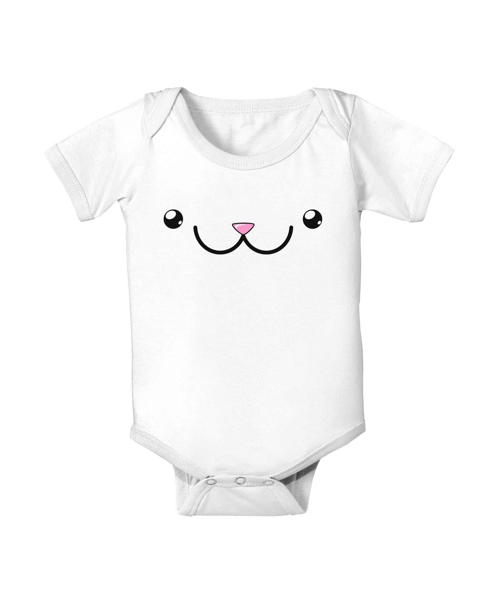Kyu-T Face - Kawa the Cute Animal Baby Bodysuit One Piece-Baby Romper-TooLoud-White-06-Months-Davson Sales
