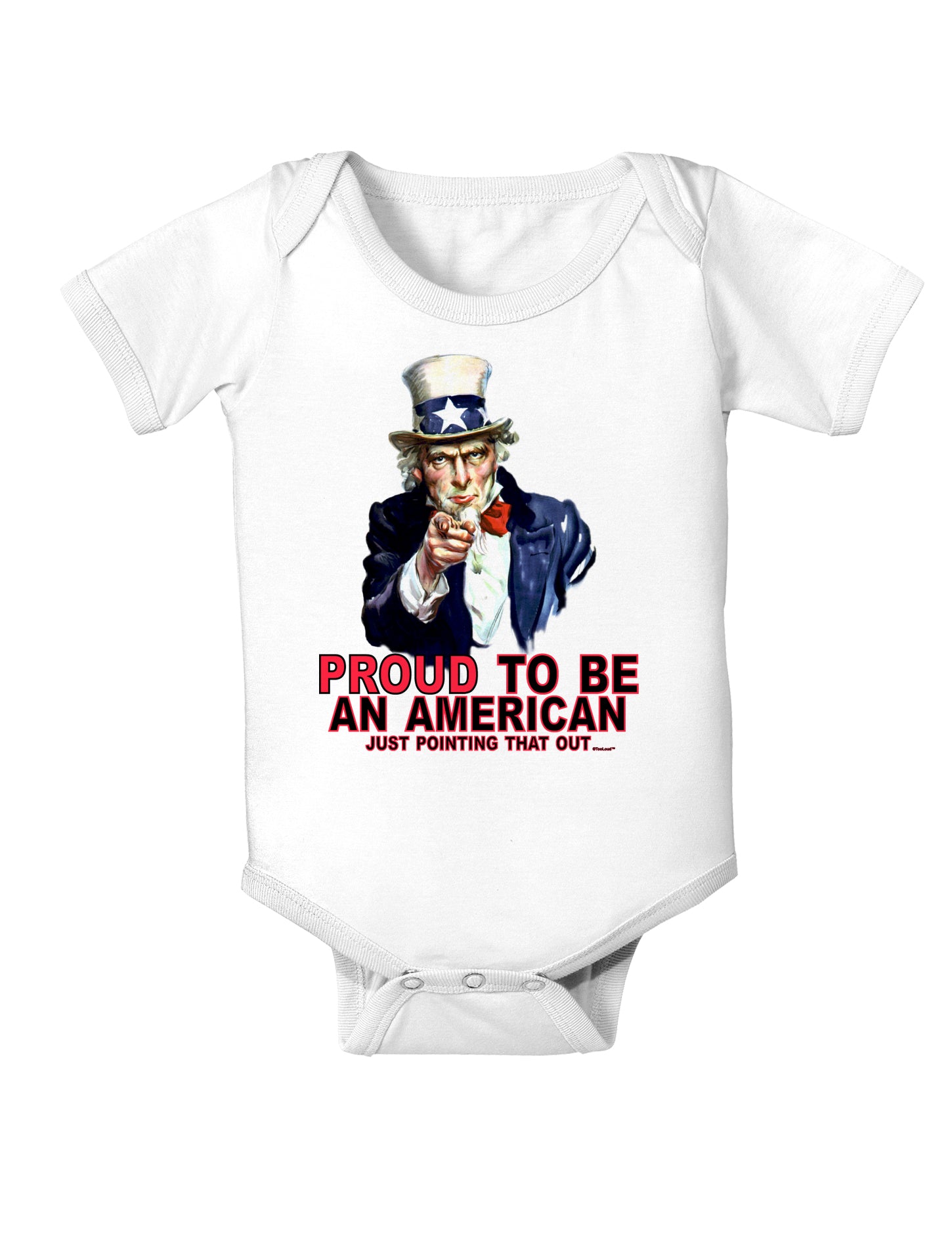Uncle Sam Proud to be an American Baby Bodysuit One Piece-Baby Romper-TooLoud-White-06-Months-Davson Sales