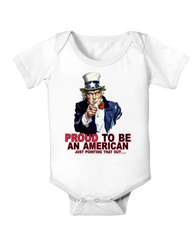 Uncle Sam Proud to be an American Baby Bodysuit One Piece-Baby Romper-TooLoud-White-06-Months-Davson Sales