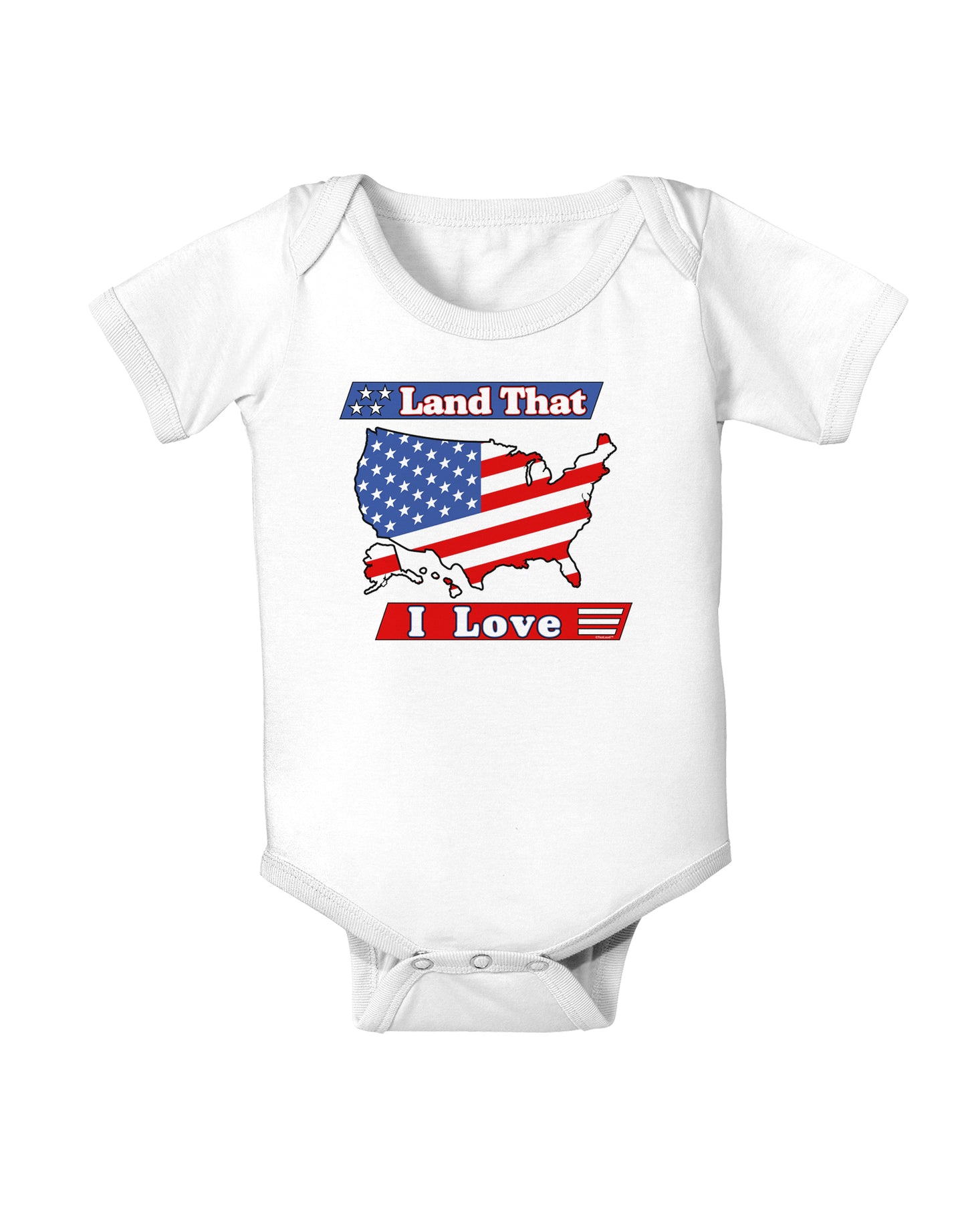 Land That I Love USA Baby Bodysuit One Piece-Baby Romper-TooLoud-White-06-Months-Davson Sales
