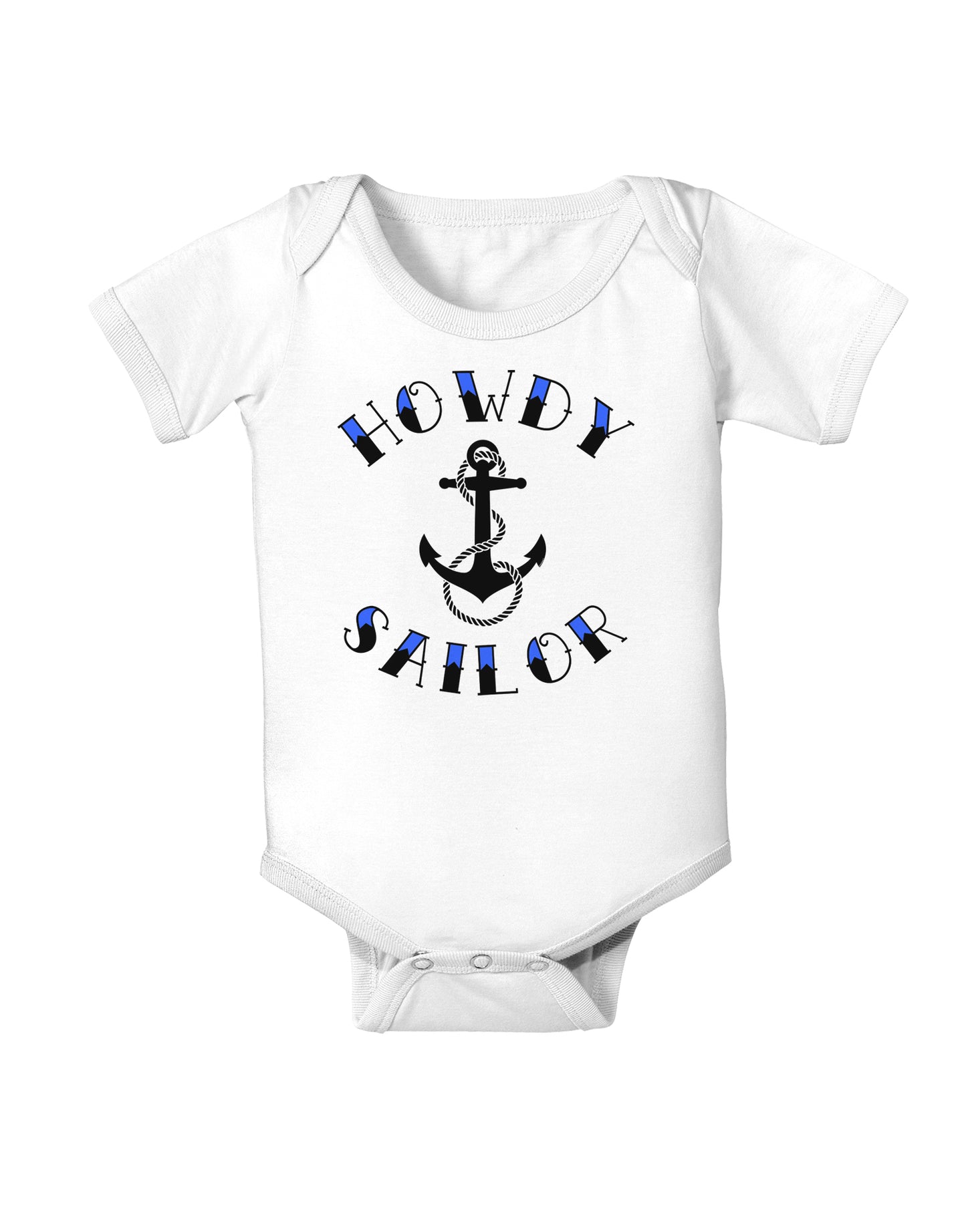 Howdy Sailor Nautical Anchor Infant Onesie-TooLoud-White-06-Months-Davson Sales