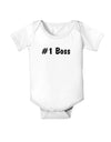 #1 Boss Text - Boss Day Baby Bodysuit One Piece-Baby Romper-TooLoud-White-06-Months-Davson Sales