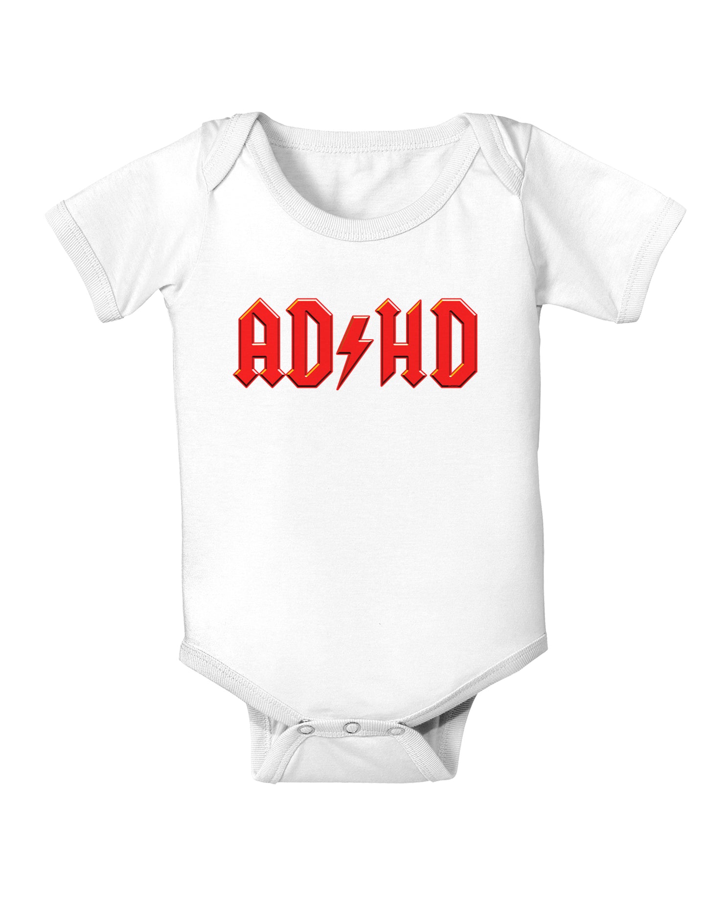 ADHD Lightning Bolt Rockstar Baby Bodysuit One Piece-Baby Romper-TooLoud-White-06-Months-Davson Sales