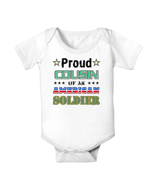 Proud Cousin of an American Soldier Baby Bodysuit One Piece-Baby Romper-TooLoud-White-06-Months-Davson Sales