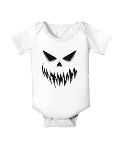 Scary Evil Jack O' Lantern Pumpkin Face Baby Bodysuit One Piece-Baby Romper-TooLoud-White-06-Months-Davson Sales