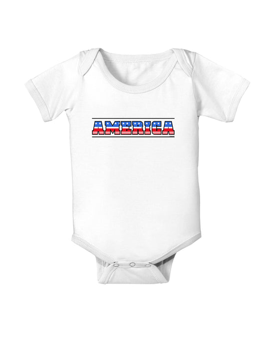 America Stars and Stripes Baby Bodysuit One Piece-Baby Romper-TooLoud-White-06-Months-Davson Sales