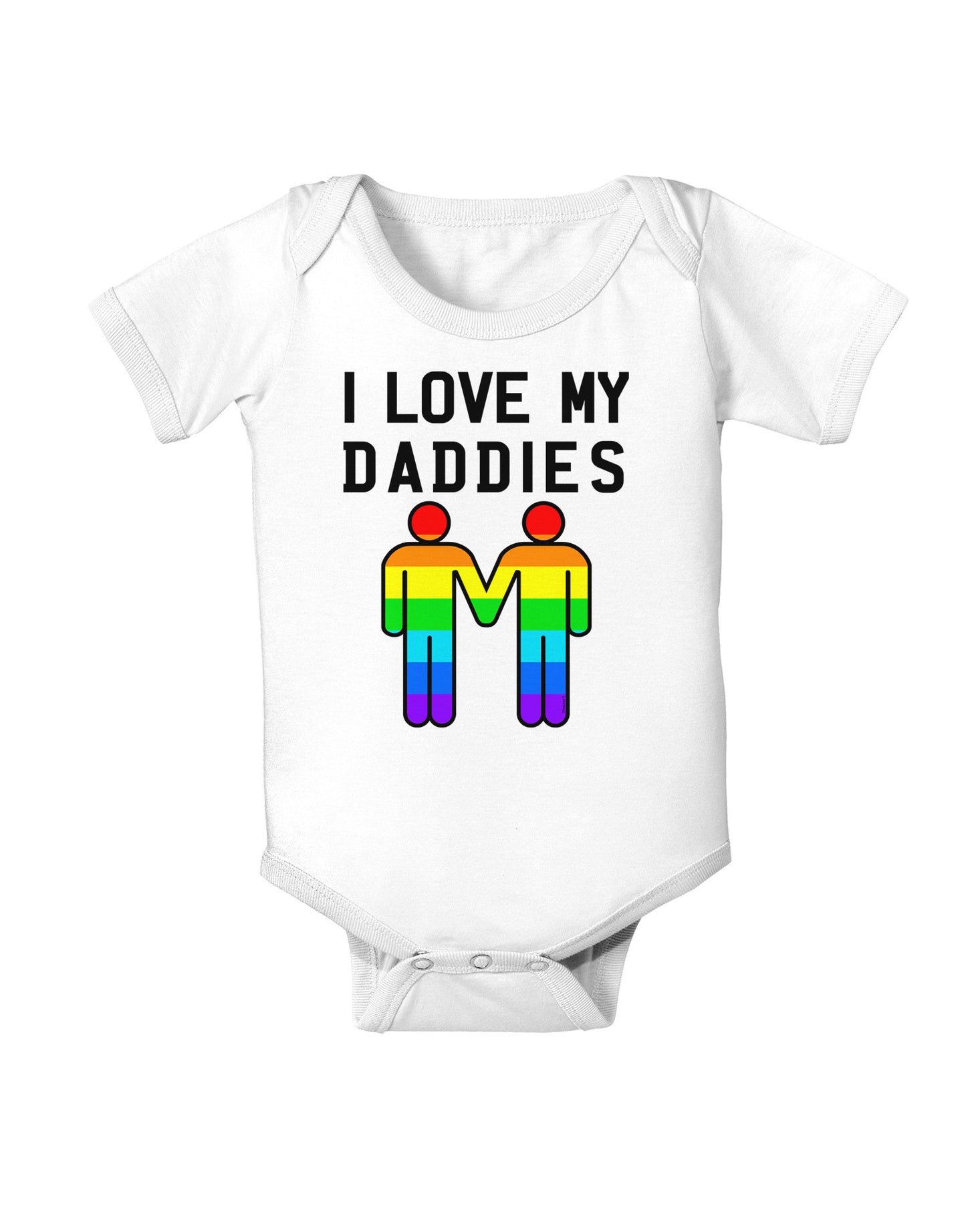 I Love My Daddies LGBT Baby Bodysuit One Piece-Baby Romper-TooLoud-White-06-Months-Davson Sales