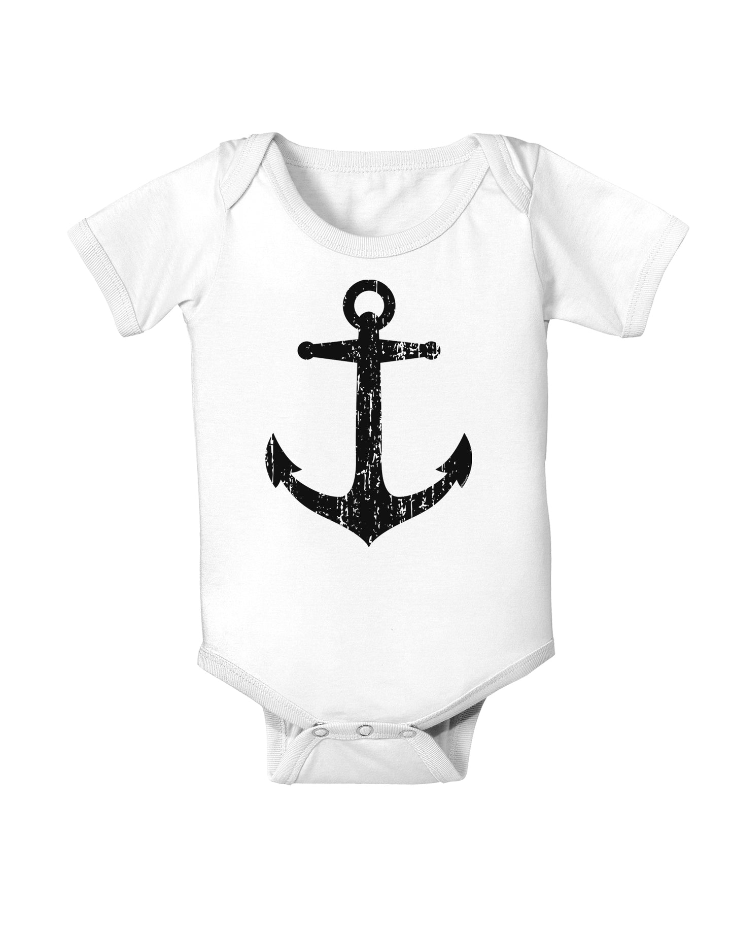 Distressed Nautical Sailor Anchor Infant Onesie-TooLoud-White-06-Months-Davson Sales