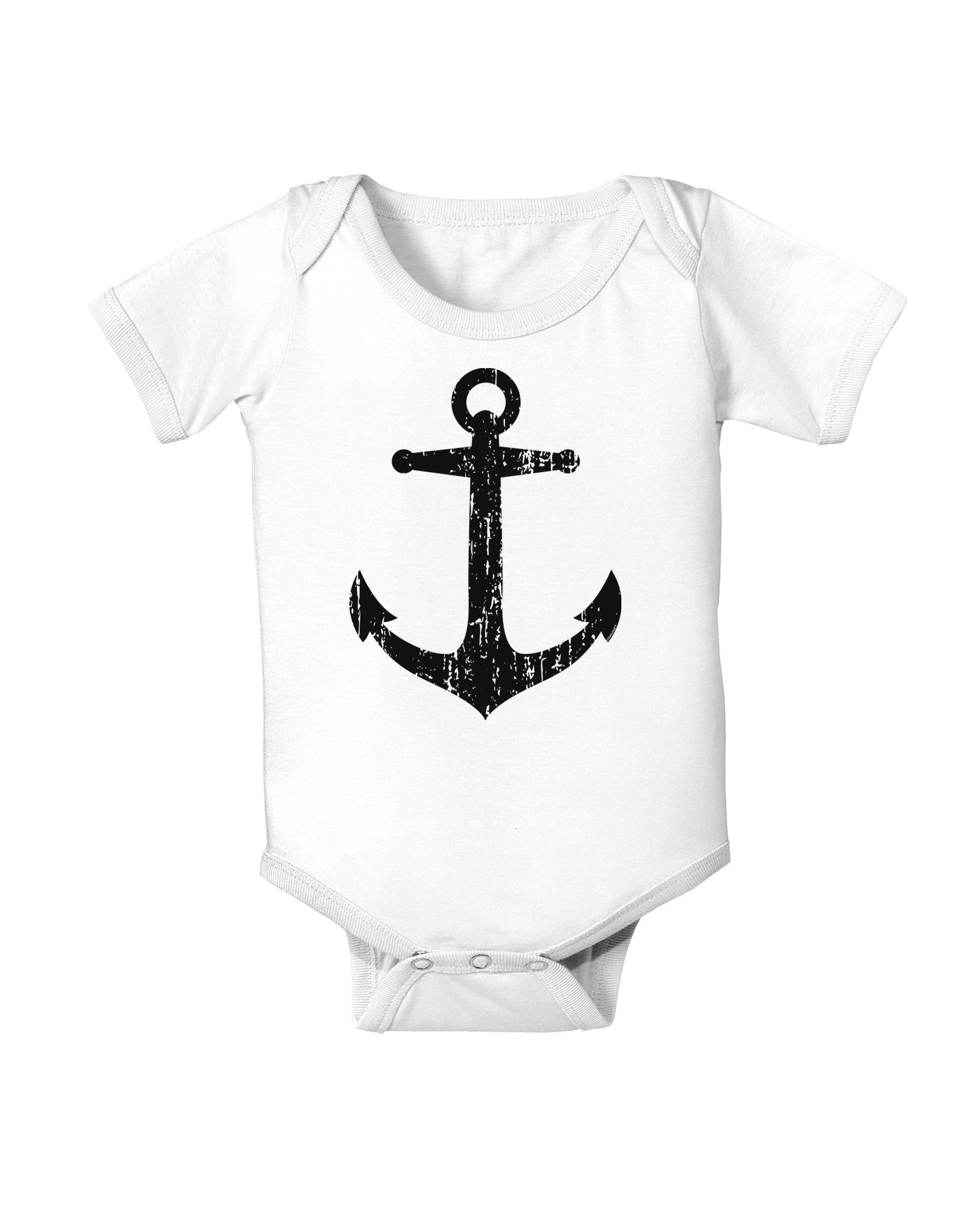 Distressed Nautical Sailor Anchor Infant Onesie-TooLoud-White-06-Months-Davson Sales