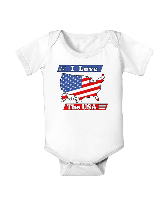 I Love The USA Baby Bodysuit One Piece-Baby Romper-TooLoud-White-06-Months-Davson Sales