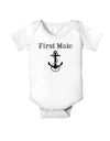 Ship First Mate Nautical Anchor Boating Baby Bodysuit One Piece-Baby Romper-TooLoud-White-06-Months-Davson Sales