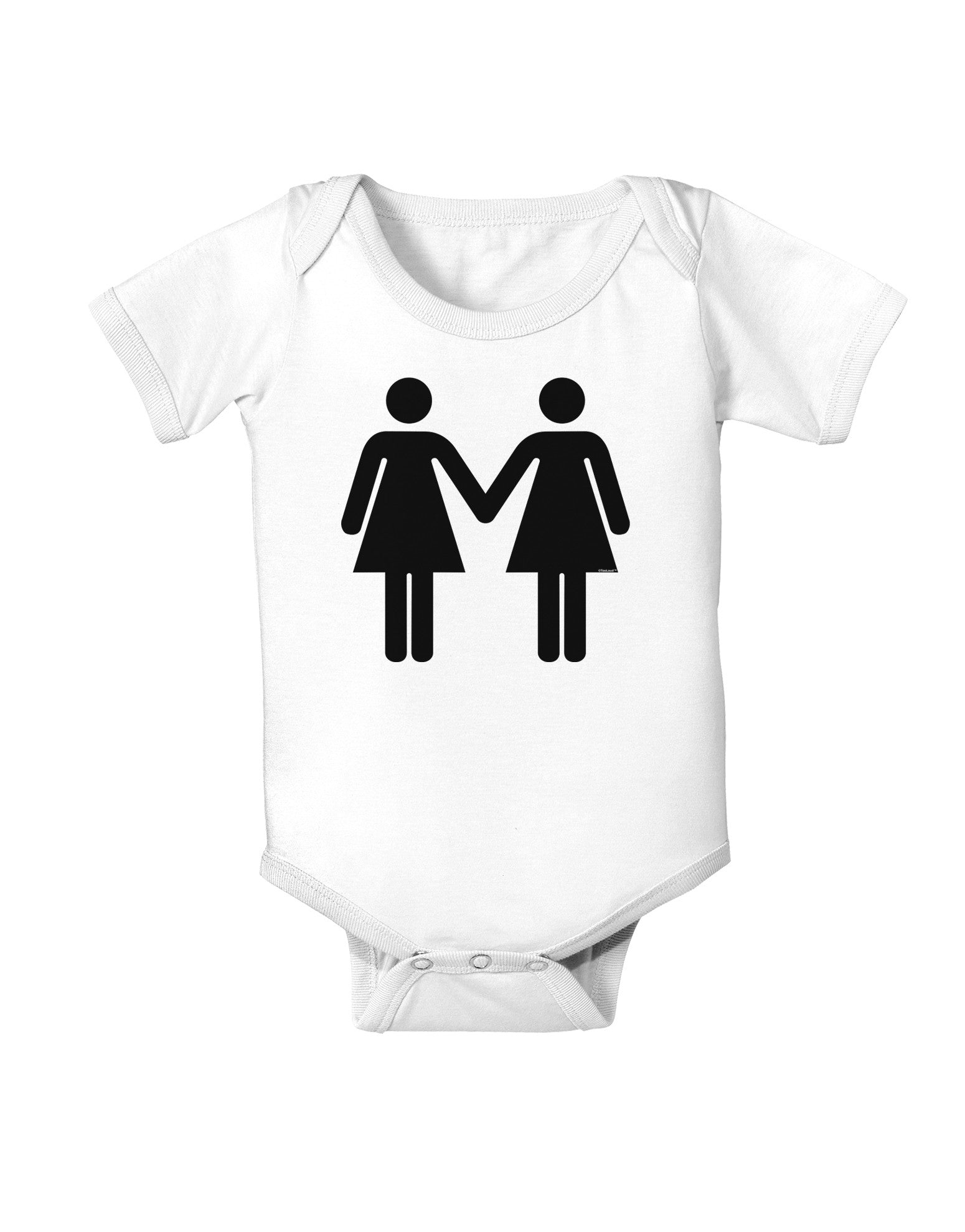 Lesbian Women Holding Hands LGBT Baby Bodysuit One Piece-Baby Romper-TooLoud-White-06-Months-Davson Sales