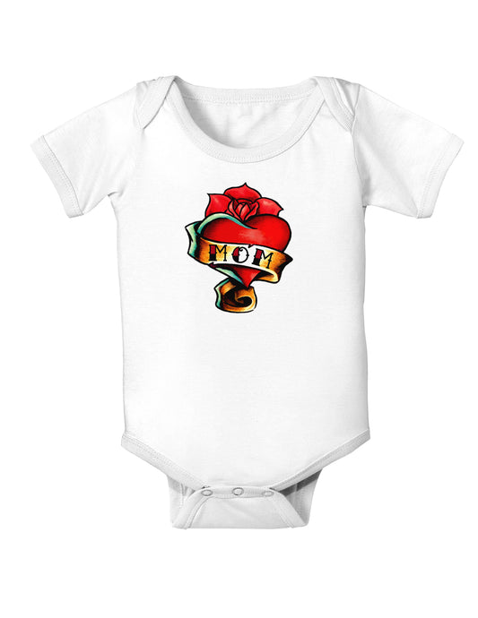 Tattoo Heart Mom Infant Onesie-TooLoud-White-06-Months-Davson Sales