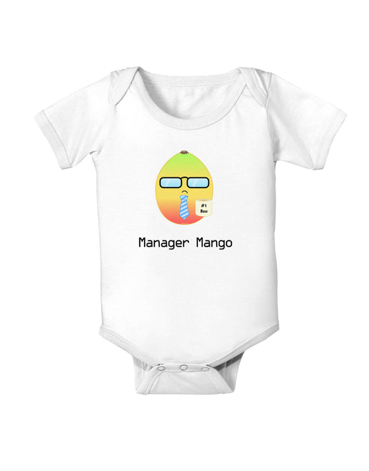 Manager Mango Text Baby Bodysuit One Piece-Baby Romper-TooLoud-White-06-Months-Davson Sales