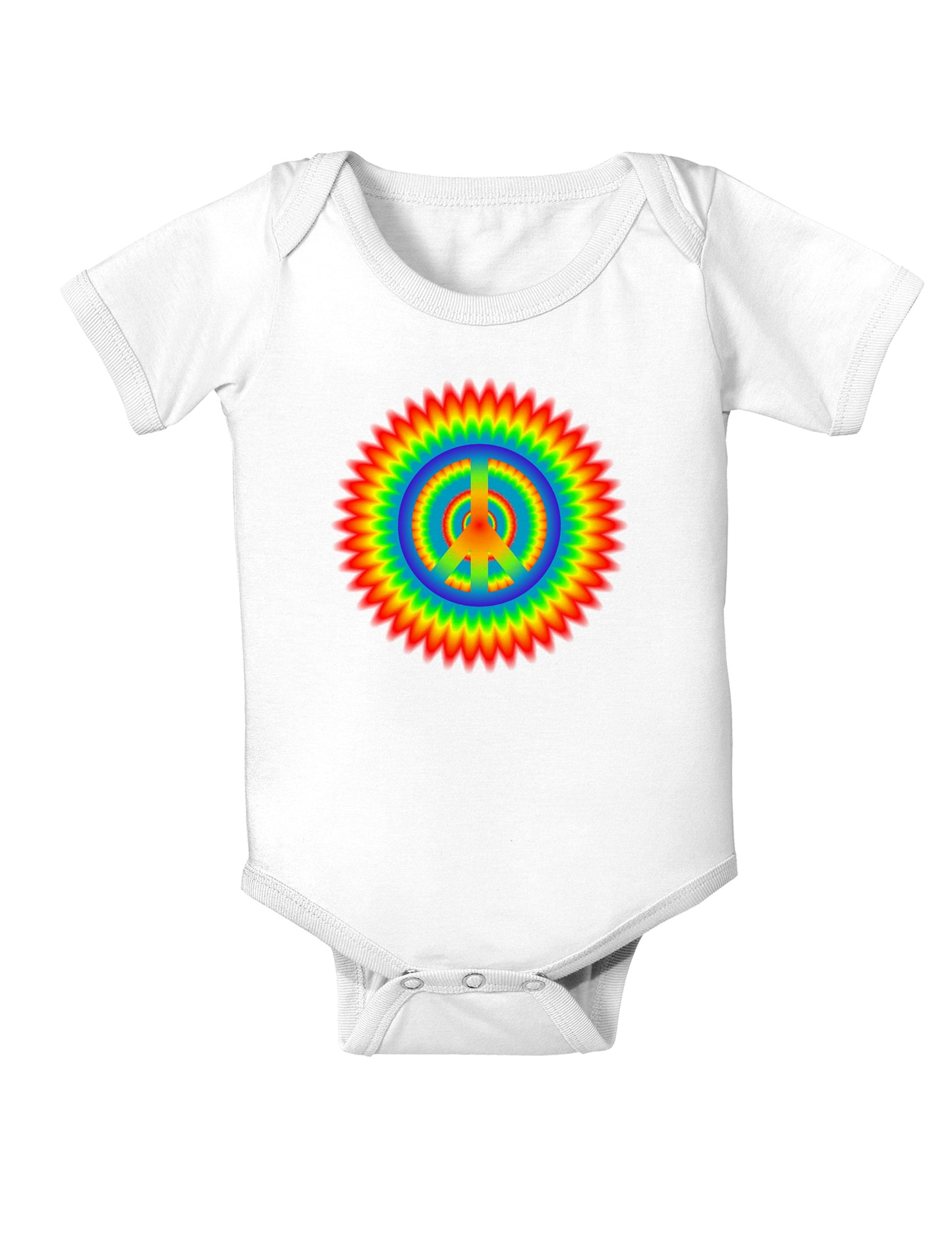 Psychedelic Peace Baby Bodysuit One Piece-Baby Romper-TooLoud-White-06-Months-Davson Sales