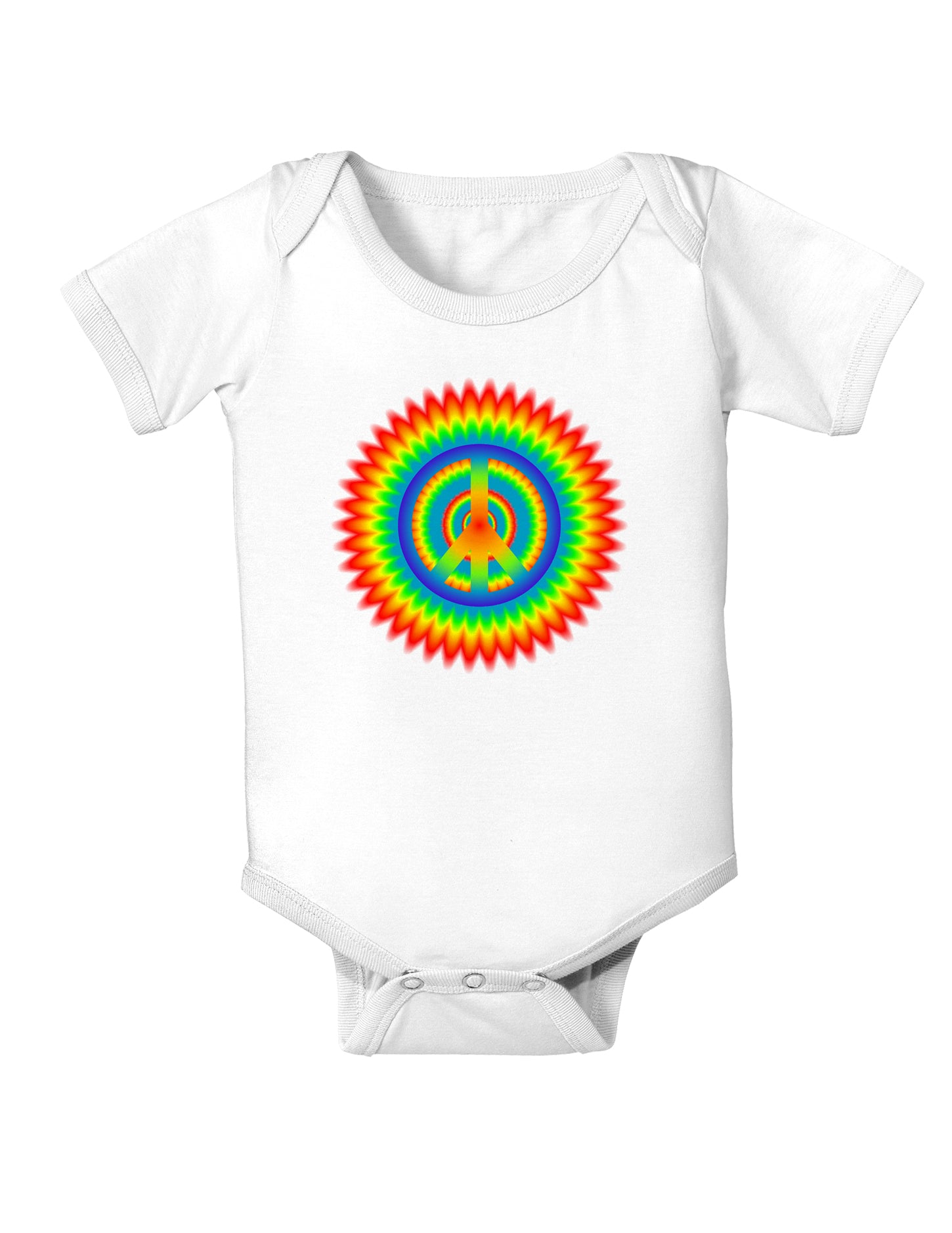 Psychedelic Peace Baby Bodysuit One Piece-Baby Romper-TooLoud-White-06-Months-Davson Sales