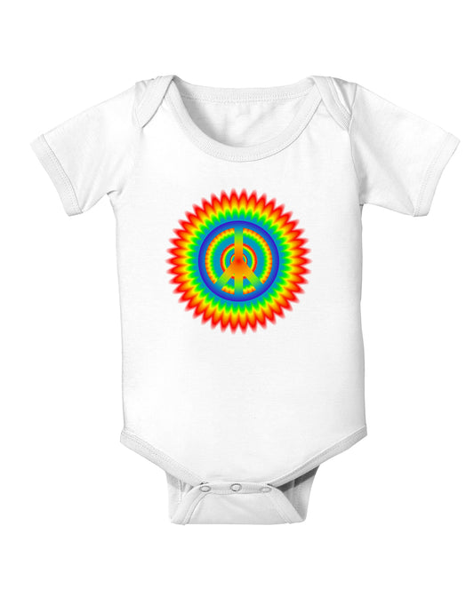 Psychedelic Peace Baby Bodysuit One Piece-Baby Romper-TooLoud-White-06-Months-Davson Sales