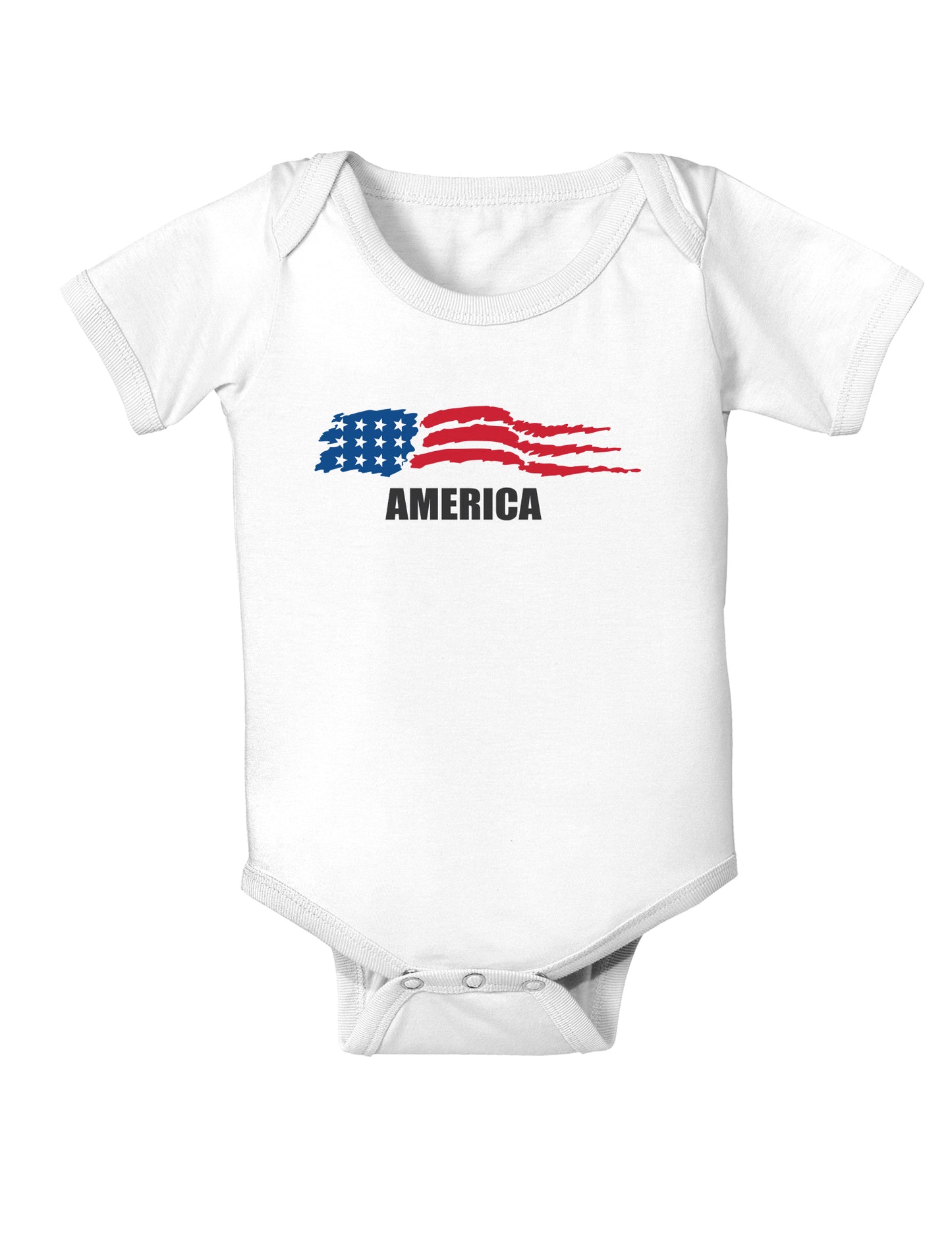 America Flag Baby Bodysuit One Piece-Baby Romper-TooLoud-White-06-Months-Davson Sales