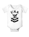 USA Military Navy Stencil Logo Baby Bodysuit One Piece-Baby Romper-TooLoud-White-06-Months-Davson Sales