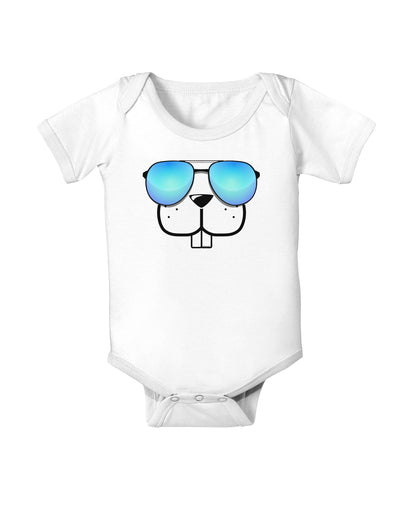 Kyu-T Face - Buckley Cool Sunglasses Infant Onesie-TooLoud-White-06-Months-Davson Sales