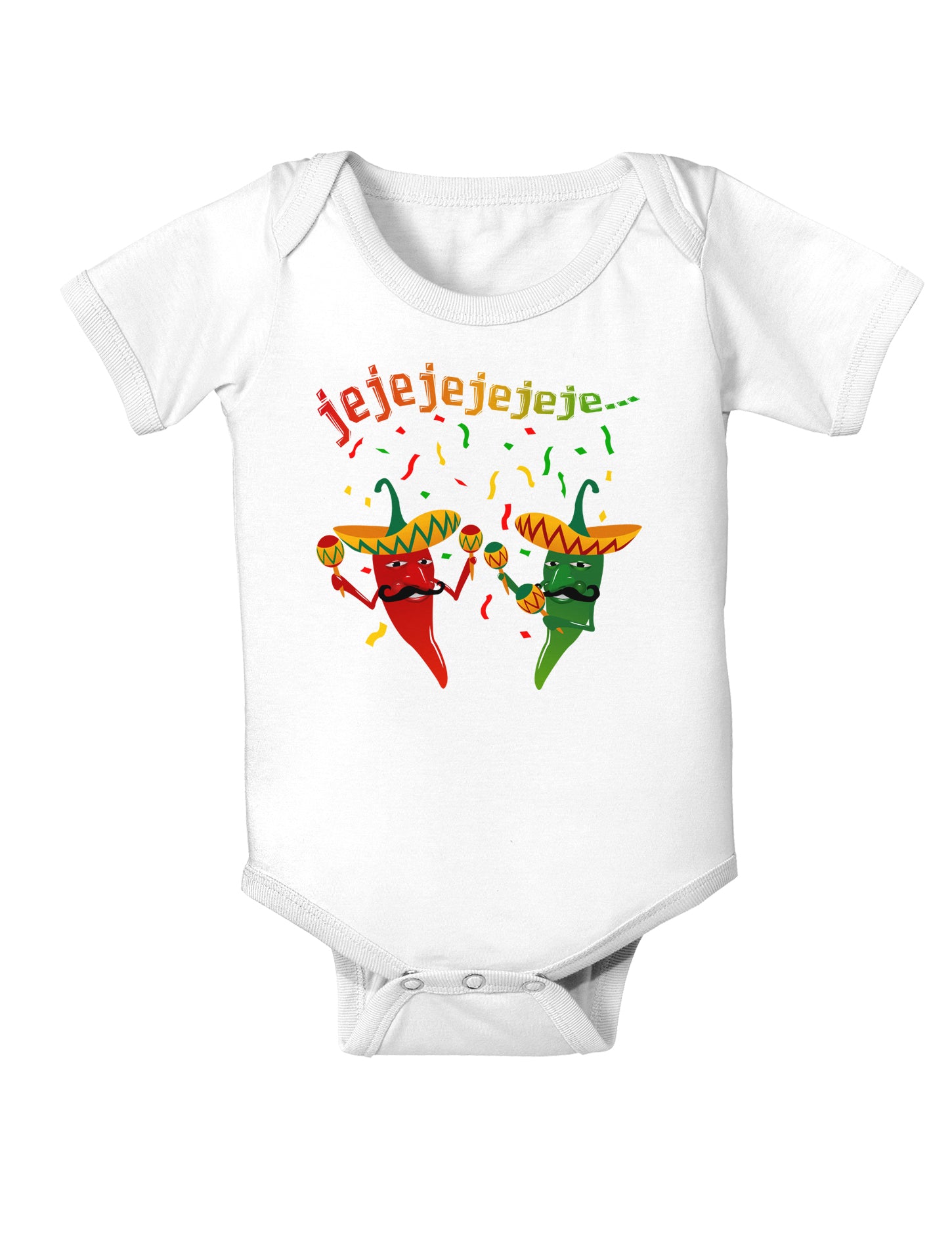Jejeje Mexican Chili Peppers Infant Onesie-TooLoud-White-06-Months-Davson Sales