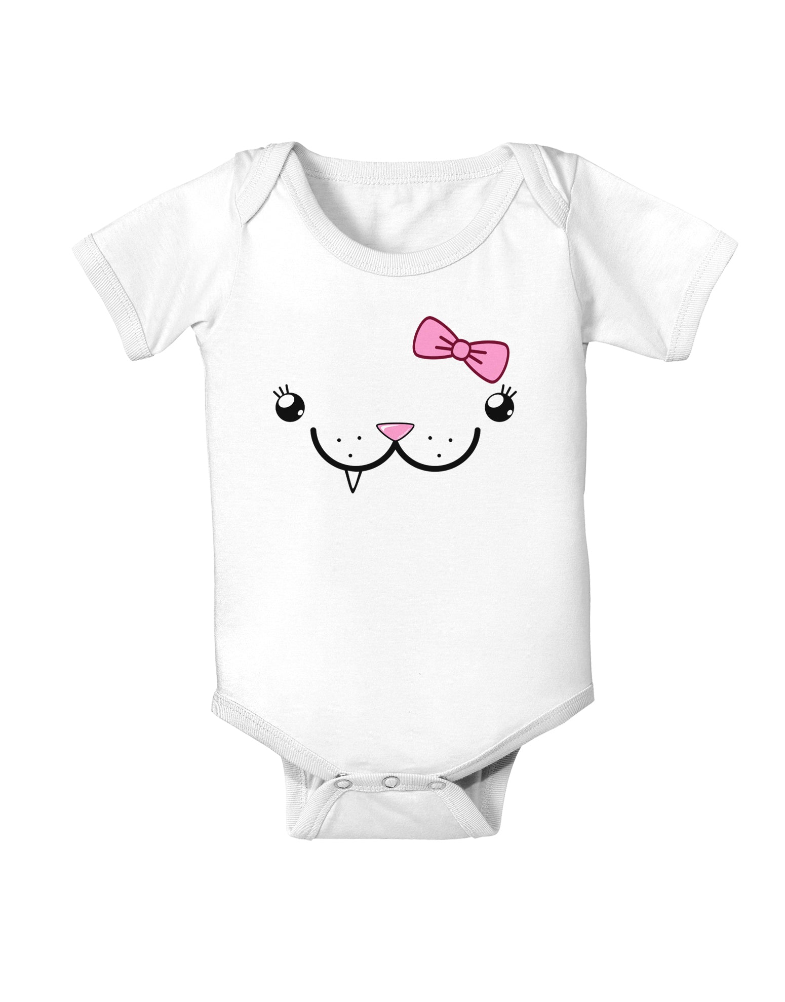 Kyu-T Face - Snagglette Cute Girl Critter Infant Onesie-TooLoud-White-06-Months-Davson Sales
