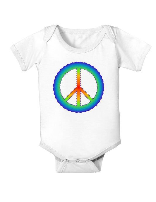 Halftone Peace Baby Bodysuit One Piece-Baby Romper-TooLoud-White-06-Months-Davson Sales