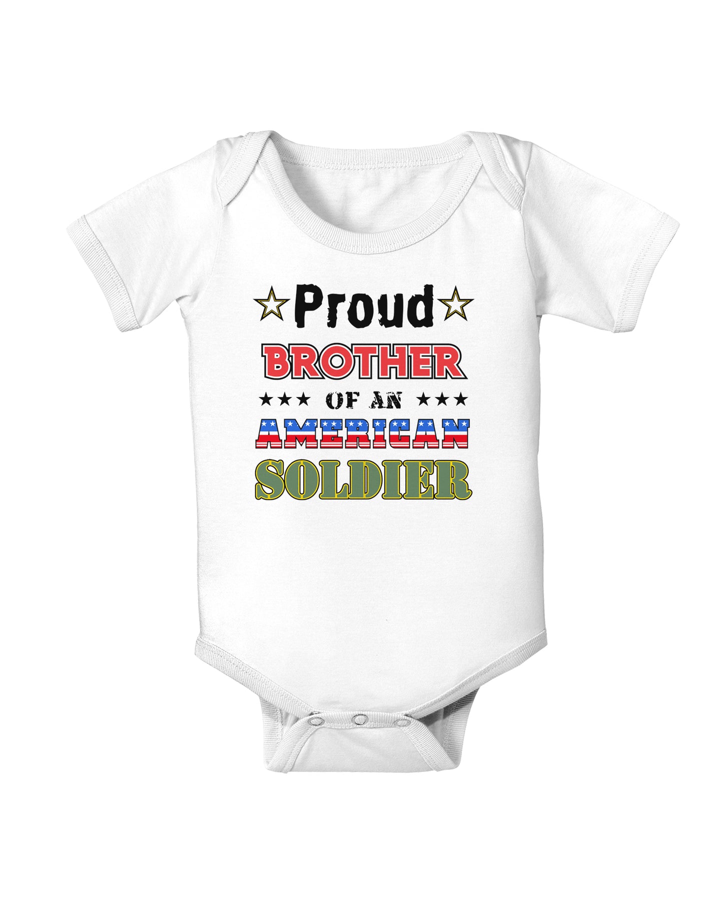 Proud Brother of an American Soldier Baby Bodysuit One Piece-Baby Romper-TooLoud-White-06-Months-Davson Sales