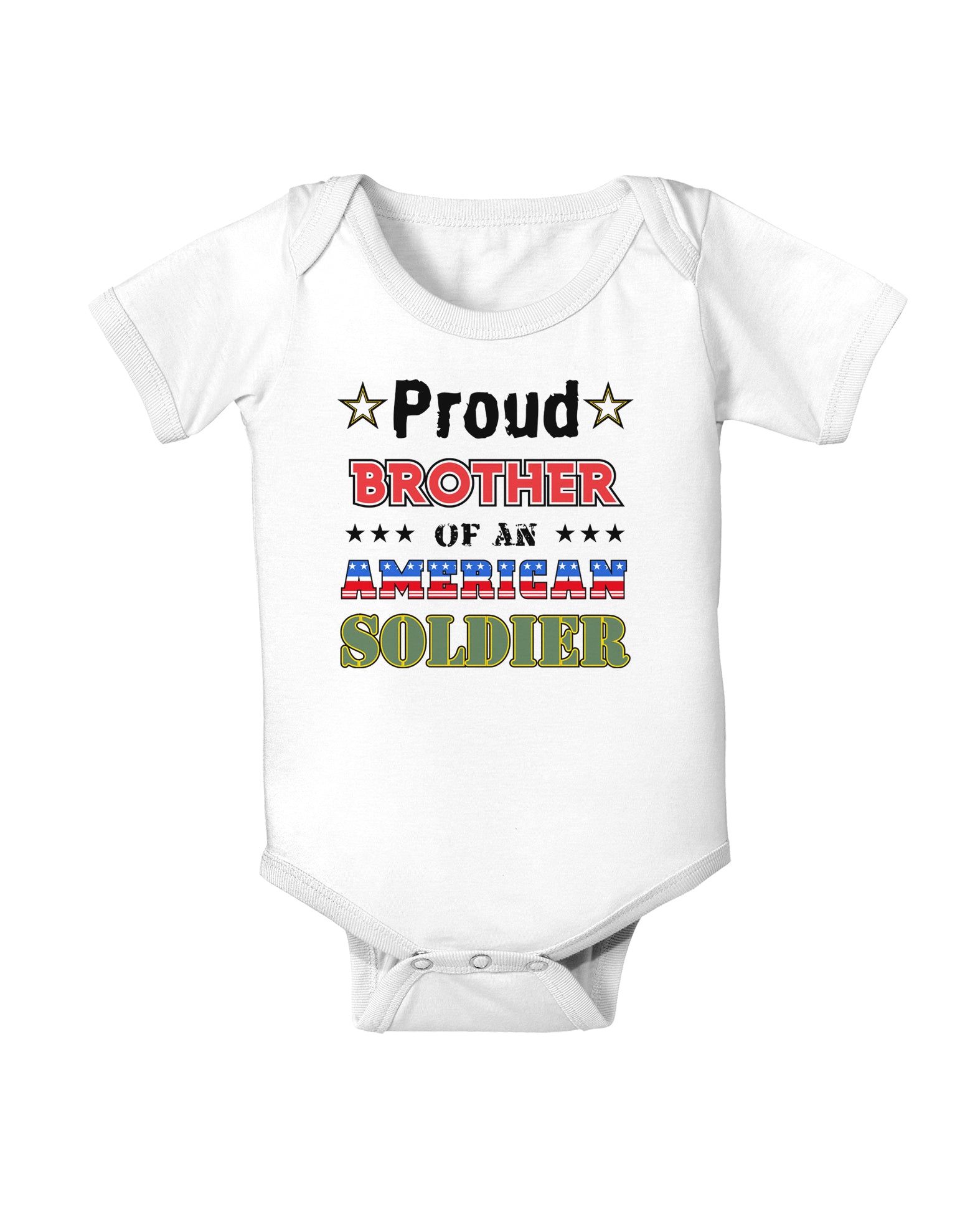 Proud Brother of an American Soldier Baby Bodysuit One Piece-Baby Romper-TooLoud-White-06-Months-Davson Sales