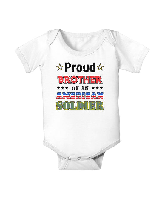 Proud Brother of an American Soldier Baby Bodysuit One Piece-Baby Romper-TooLoud-White-06-Months-Davson Sales